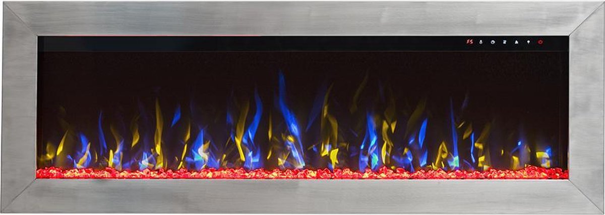 Design4AlleZ Elektrische inbouw sfeerhaard RVS 152,5x45,5x18,5 cm