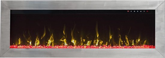 Design4AlleZ Elektrische inbouw sfeerhaard RVS 152,5x45,5x18,5 cm