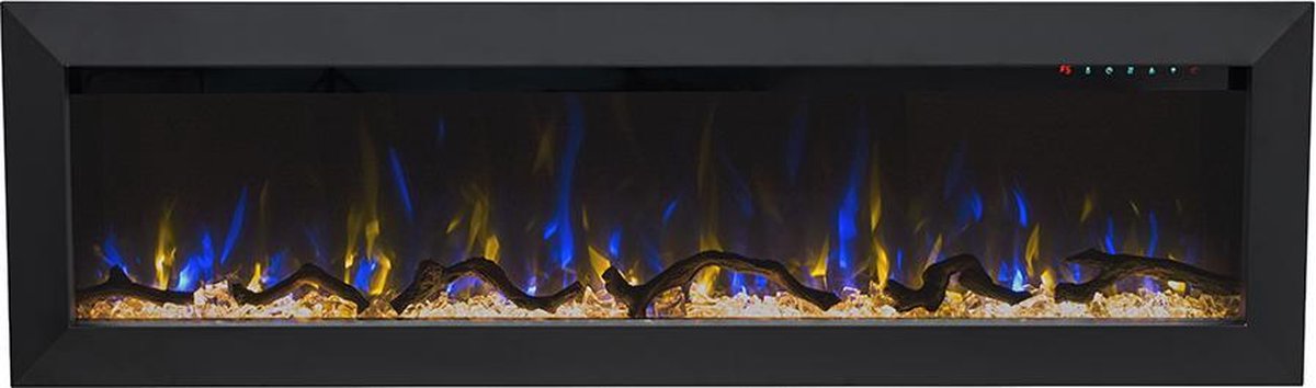 Design4AlleZ Elektrische Inbouwhaard 128x45,5x18,5 cm Zwart Staal
