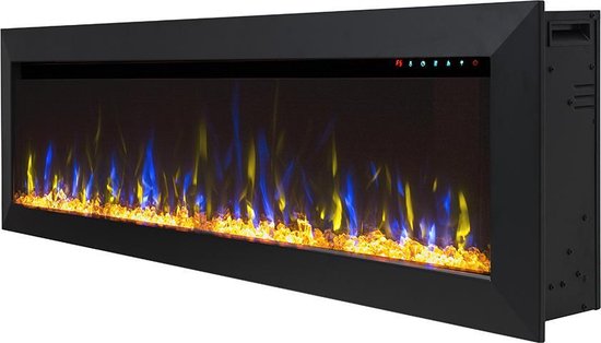 Design4AlleZ Elektrische Inbouwhaard 128x45,5x18,5 cm Zwart Staal