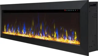 Design4AlleZ Elektrische Inbouwhaard 128x45,5x18,5 cm Zwart Staal