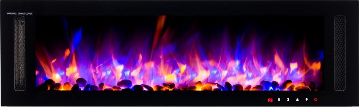 Design4AlleZ Elektrische Sfeerhaard 128x30x13,5 cm Zwart Glas