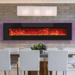 Design4AlleZ Elektrische Sfeerhaard 240x55x16 cm Zwart