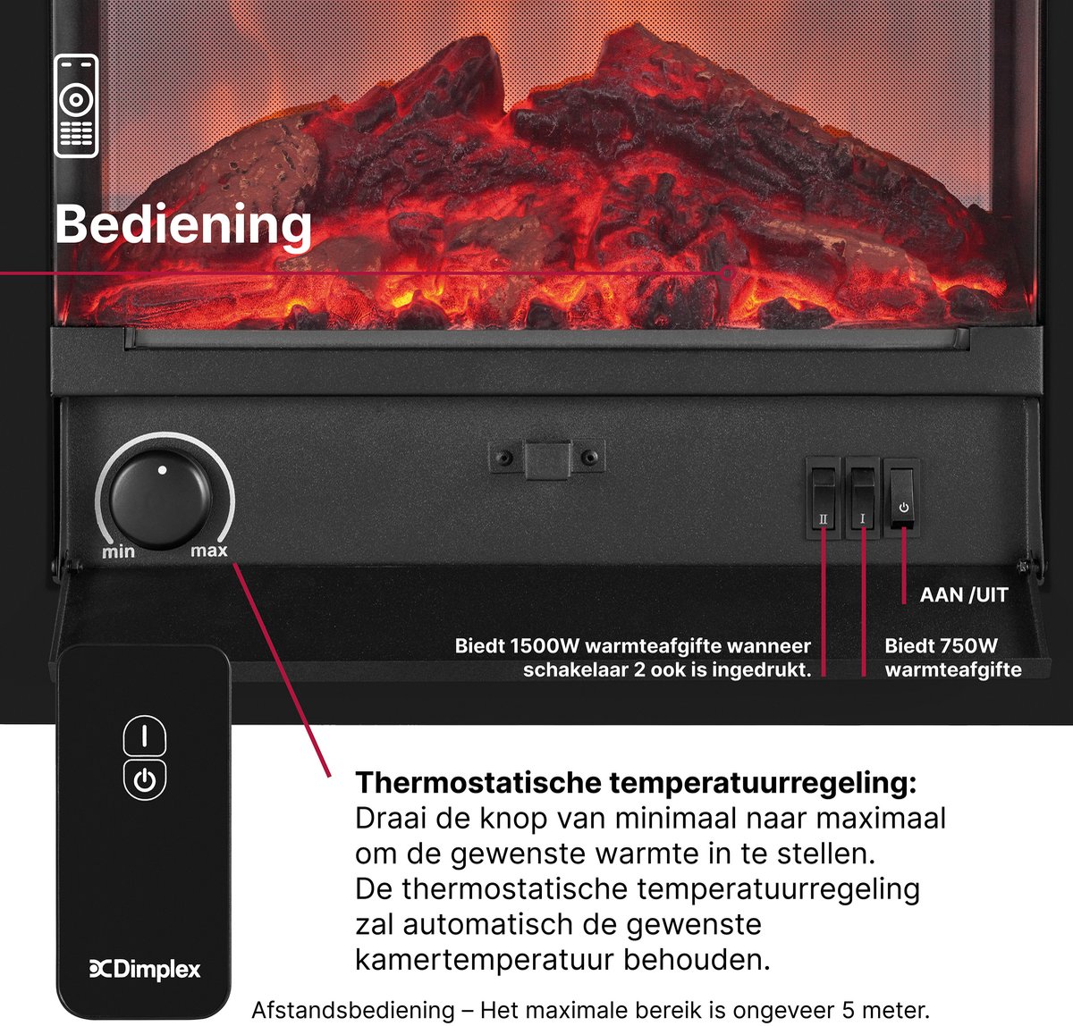 Dimplex Bellini Vrijstaande Elektrische Haard