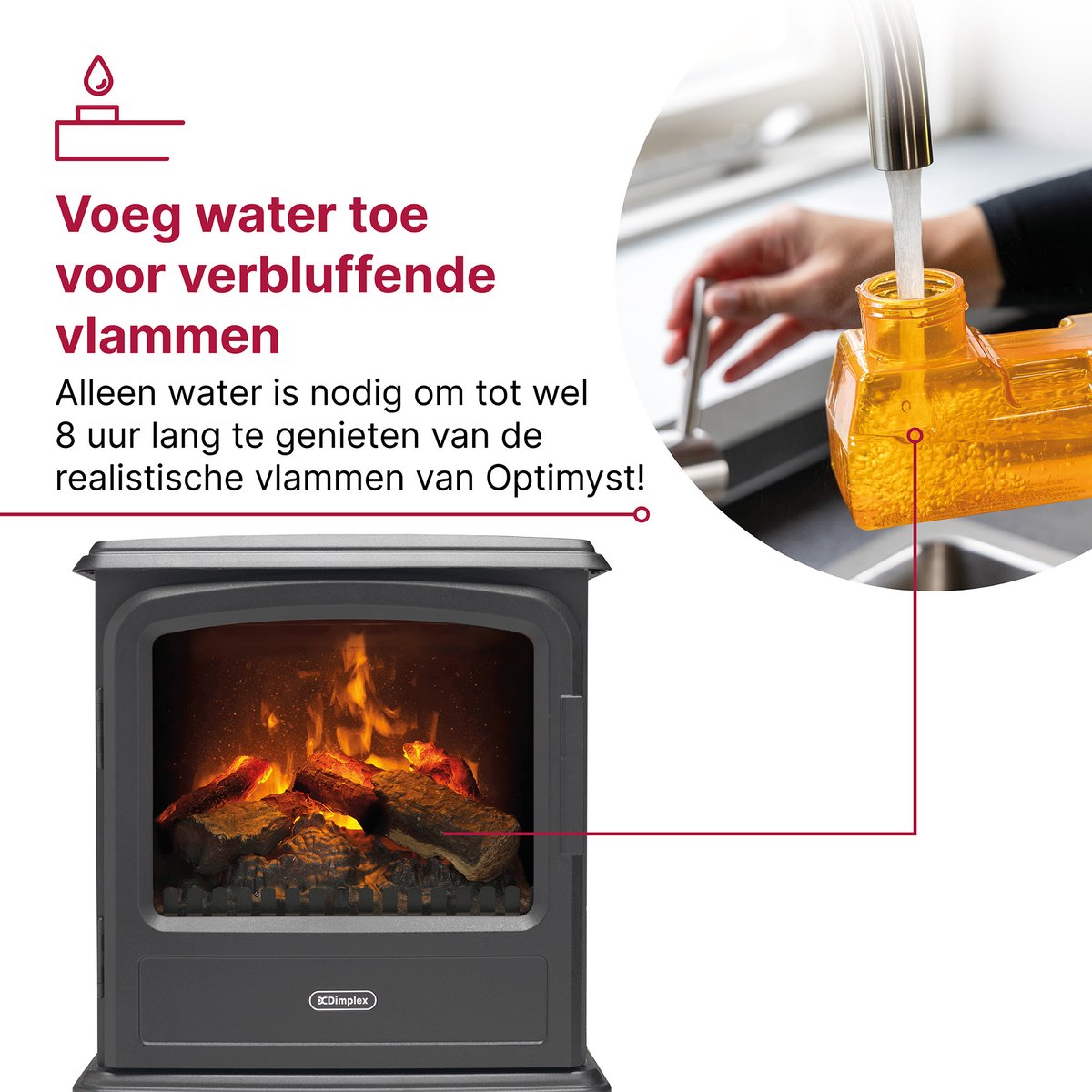 Dimplex Evandale elektrische sfeerhaard leisteen