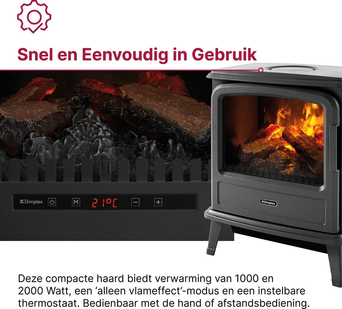 Dimplex Evandale elektrische sfeerhaard leisteen