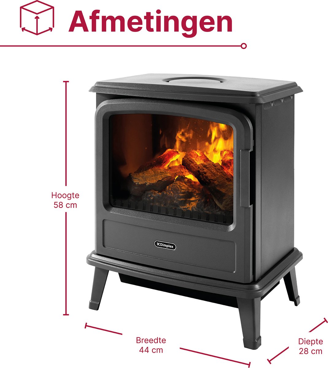 Dimplex Evandale elektrische sfeerhaard leisteen
