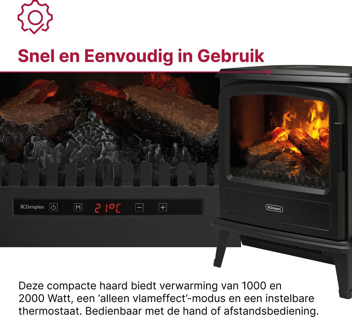 Dimplex Evandale elektrische sfeerhaard zwart