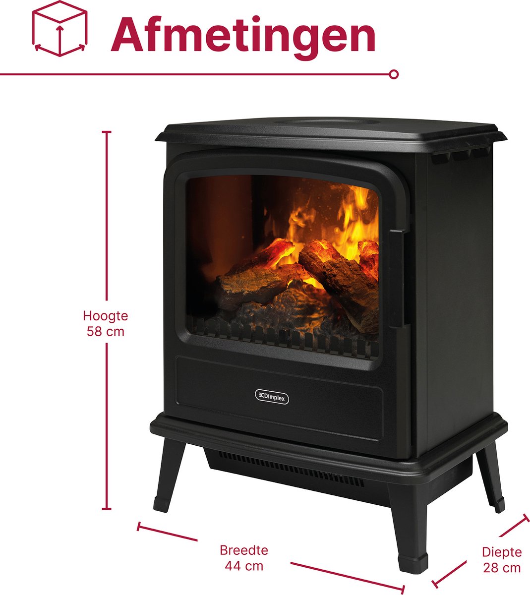 Dimplex Evandale elektrische sfeerhaard zwart