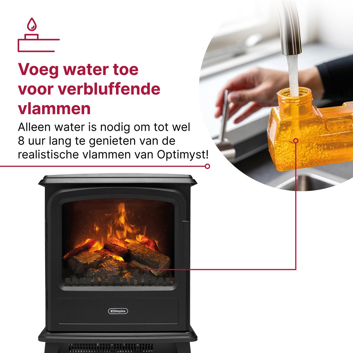 Dimplex Evandale elektrische sfeerhaard zwart