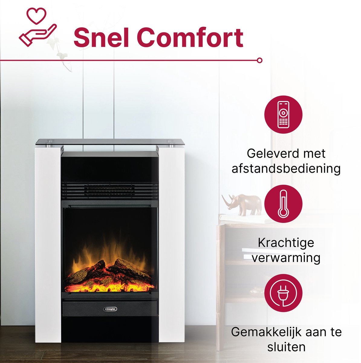 Dimplex Gisella White elektrische haard vrijstaand
