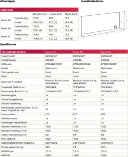 Dimplex Sierra 60" Elektrische Sfeerhaard