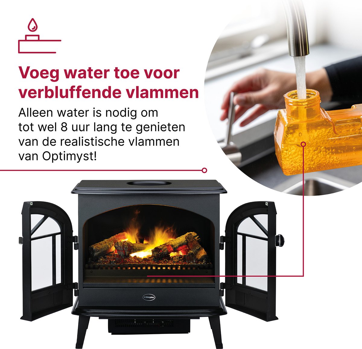 Dimplex Stockbridge Vrijstaande Elektrische Haard Zwart
