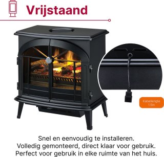 Dimplex Stockbridge Vrijstaande Elektrische Haard Zwart