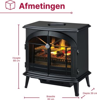 Dimplex Stockbridge Vrijstaande Elektrische Haard Zwart