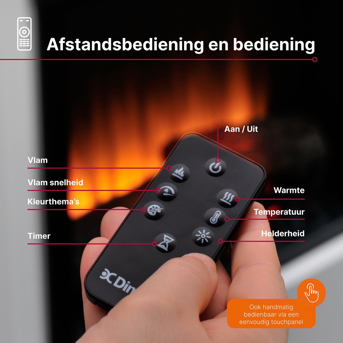 Dimplex Vigor Vrijstaande Elektrische Sfeerhaard Wit
