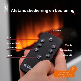 Dimplex Vigor Vrijstaande Elektrische Sfeerhaard Wit