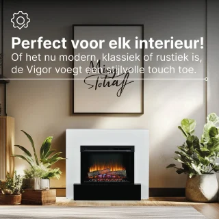 Dimplex Vigor Vrijstaande Elektrische Sfeerhaard Wit