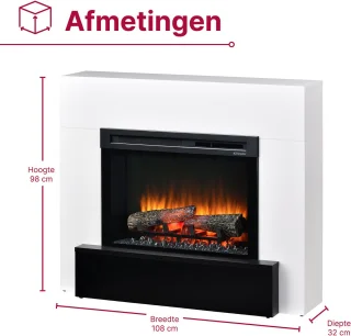 Dimplex Vigor Vrijstaande Elektrische Sfeerhaard Wit