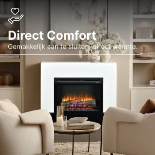 Dimplex Vigor Vrijstaande Elektrische Sfeerhaard Wit