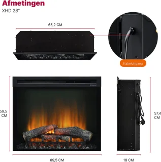 Dimplex XHD 28 Elektrische Inbouw Sfeerhaard 71 cm