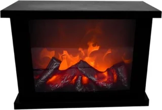 DYNA® Elektrische sfeerhaard met schouw - Zwart