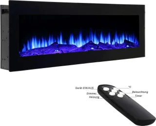 EL Fuego Meran elektrische inbouwhaard 130x46x12,5cm