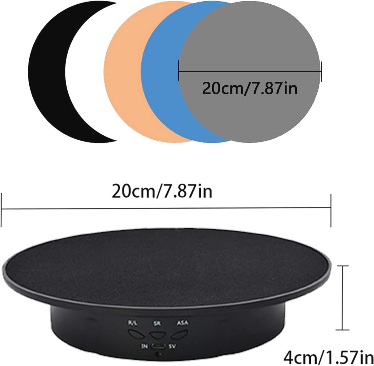 Elektrische 360° Draaitafel 20 cm - 8 kg capaciteit