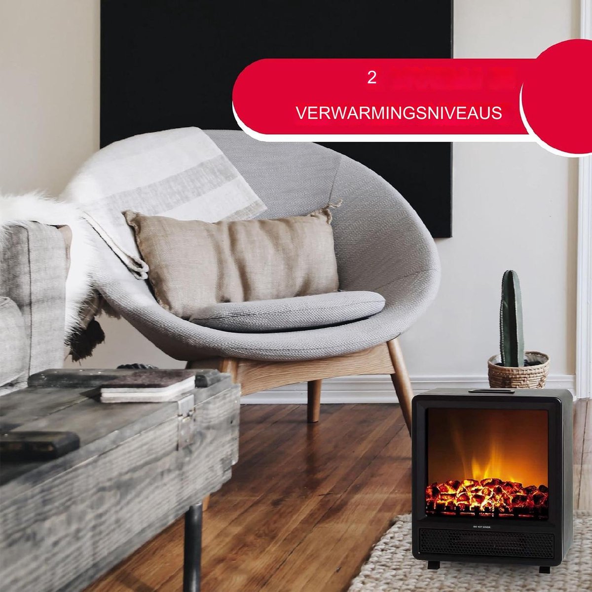 Elektrische Haard 1500W Zwart