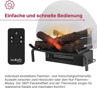 Elektrische Haard 20" Vrijstaand Zwart