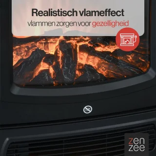Elektrische haard 2000W zwart