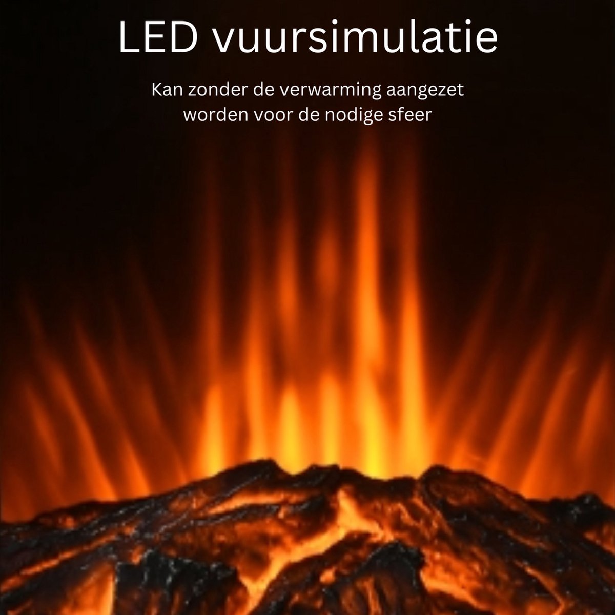 Elektrische haard 2000W zwart