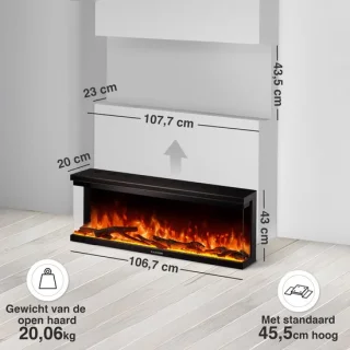 Elektrische haard 42 inch zwart