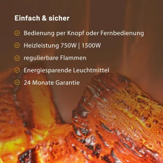 Elektrische haard 95x84x25 cm, Grijs