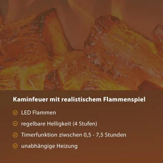 Elektrische haard 95x84x25 cm, Grijs