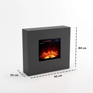 Elektrische haard 95x84x25 cm, Grijs