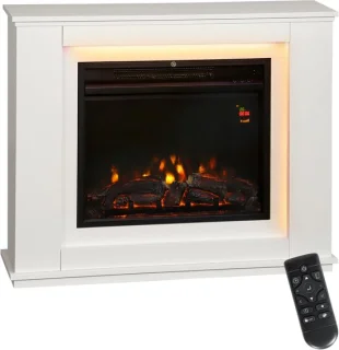 Elektrische haard, 98 × 25 × 80 cm, zwart-wit