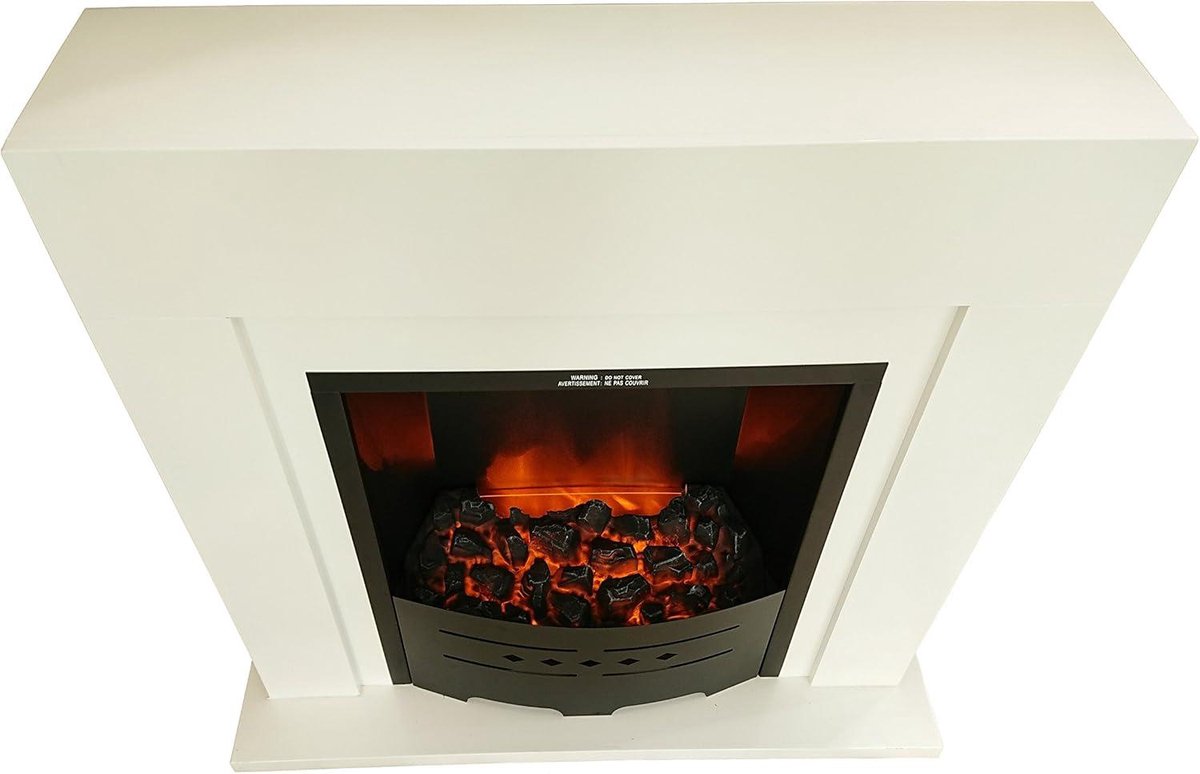 Elektrische haard houten model B119 wit MDF gelakt