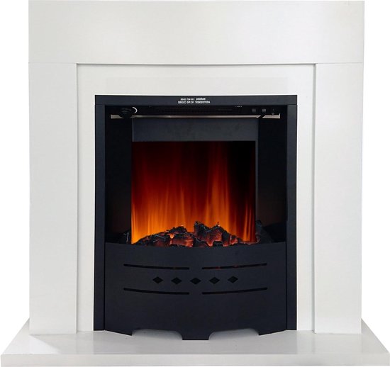 Elektrische haard houten model B119 wit MDF gelakt