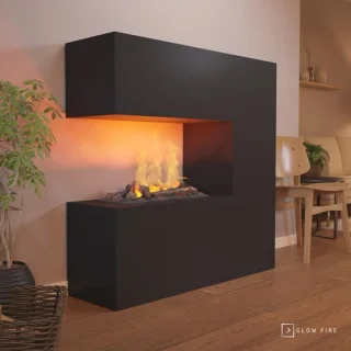 Elektrische haard Opti-Myst 600 - 120x120x37 cm - hout - zwart - sfeerhaard