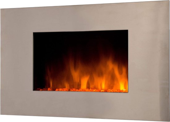 Elektrische haard roestvrij staal zilverkleurig