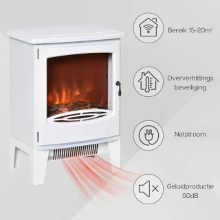 Elektrische haard sfeerhaard 1800W wit