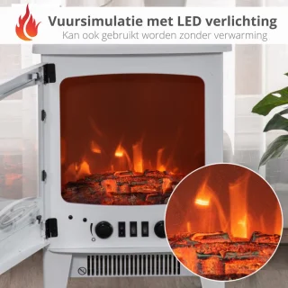 Elektrische haard sfeerhaard 1800W wit