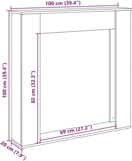 Elektrische haard Sonoma eiken 100x20x100 cm