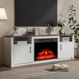Elektrische Haard TV-meubel 157 cm Wit
