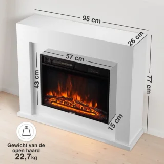 Elektrische haard vrijstaand wit