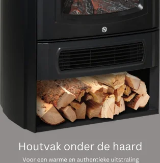 Elektrische haard vrijstaand zwart 2000W