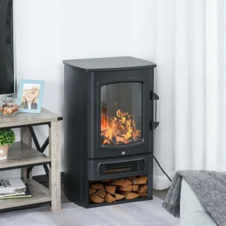 Elektrische haard vrijstaand zwart 2000W