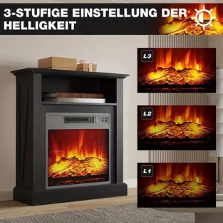 Elektrische haard vrijstaand zwart met mantel