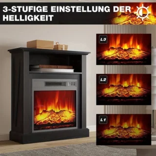 Elektrische haard – vrijstaand zwart met mantel